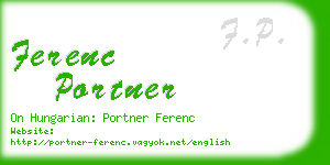 ferenc portner business card